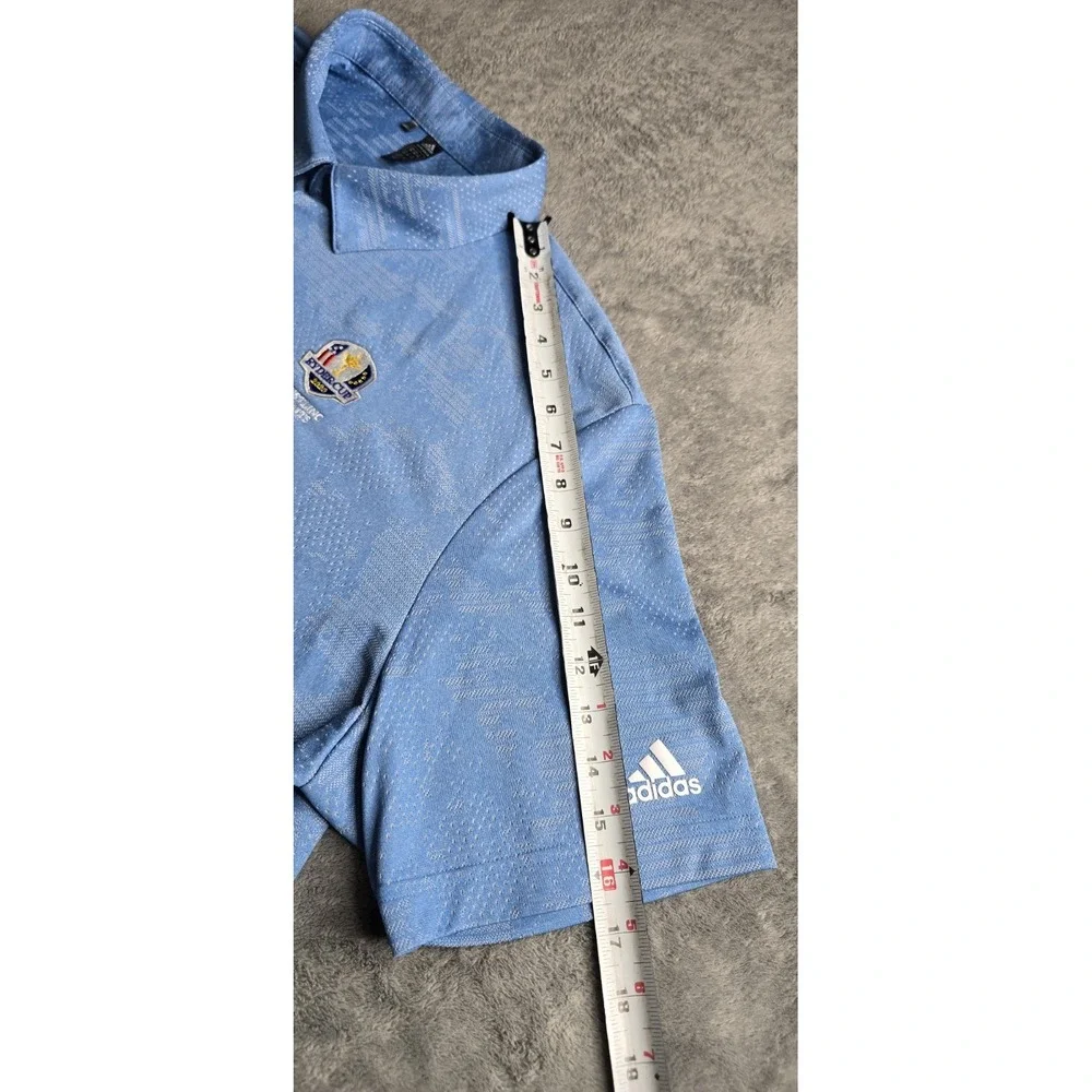 Adidas Camo Polo Shirt Mens 2XL Blue Jacquard Ryder Cup 2020 Whistling Straits